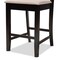 Baxton Studio Nicolette Modern and Contemporary Sand Fabric and Dark Brown Finished Wood 2-Piece Counter Stool Set 179-11422-Zoro - alternate 5